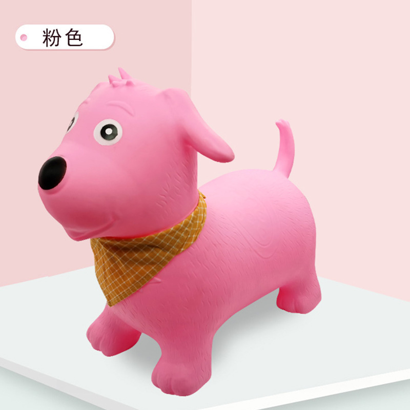 厂家地摊批发充气跳跳马精灵彩绘加大加厚PVC橡皮狗儿童玩具详情4