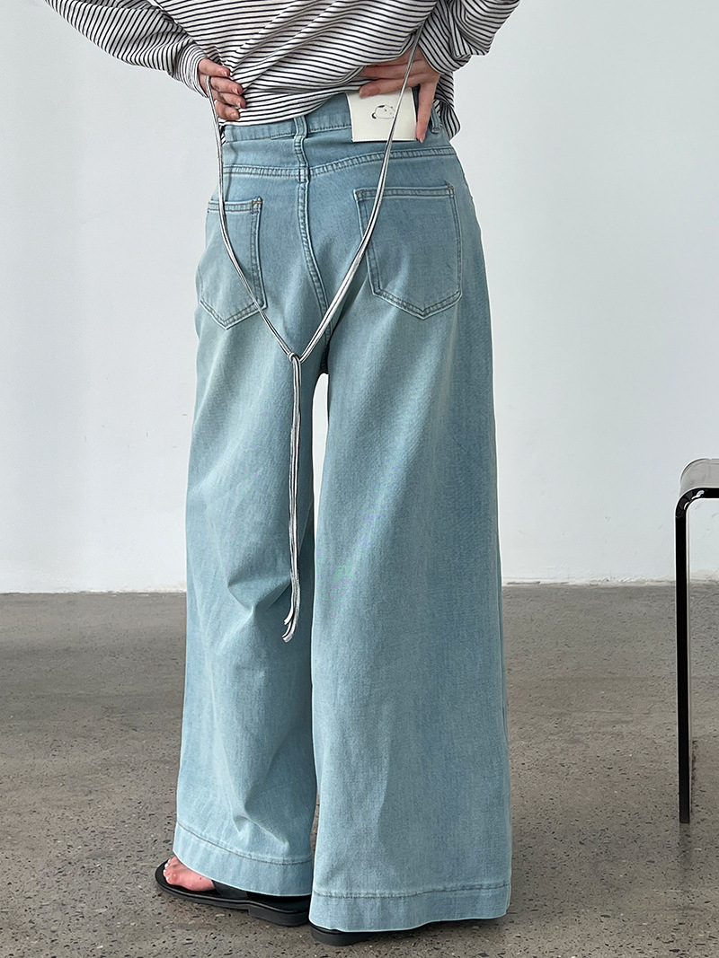 Luxi American 9-inch slightly flared jeans for women, 2025 Summer New style casual loose wide-leg pants with a drape, 68326 pic 32