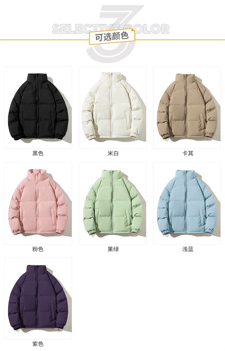 情侣羽绒棉衣外套男装青年加厚保暖棉服立领宽松面包服御寒棉袄子详情9