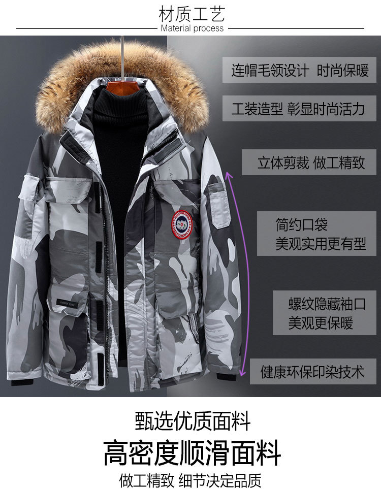 2024新款羽绒服冬季男士中长款情侣户外加厚工装大防寒服外套潮详情2