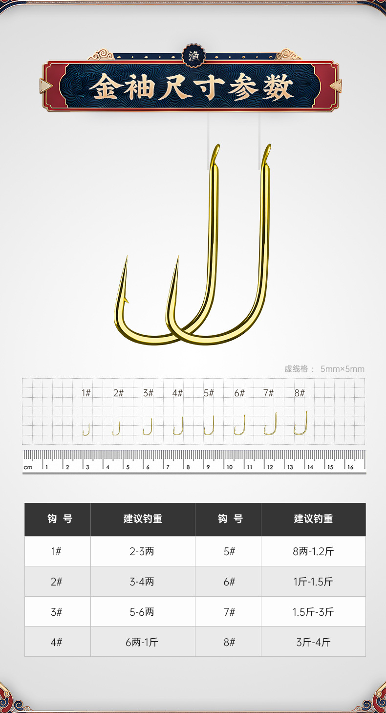 金袖伊势尼伊豆金海夕新关东有刺无刺散装高碳钢鱼钩渔具批发详情6