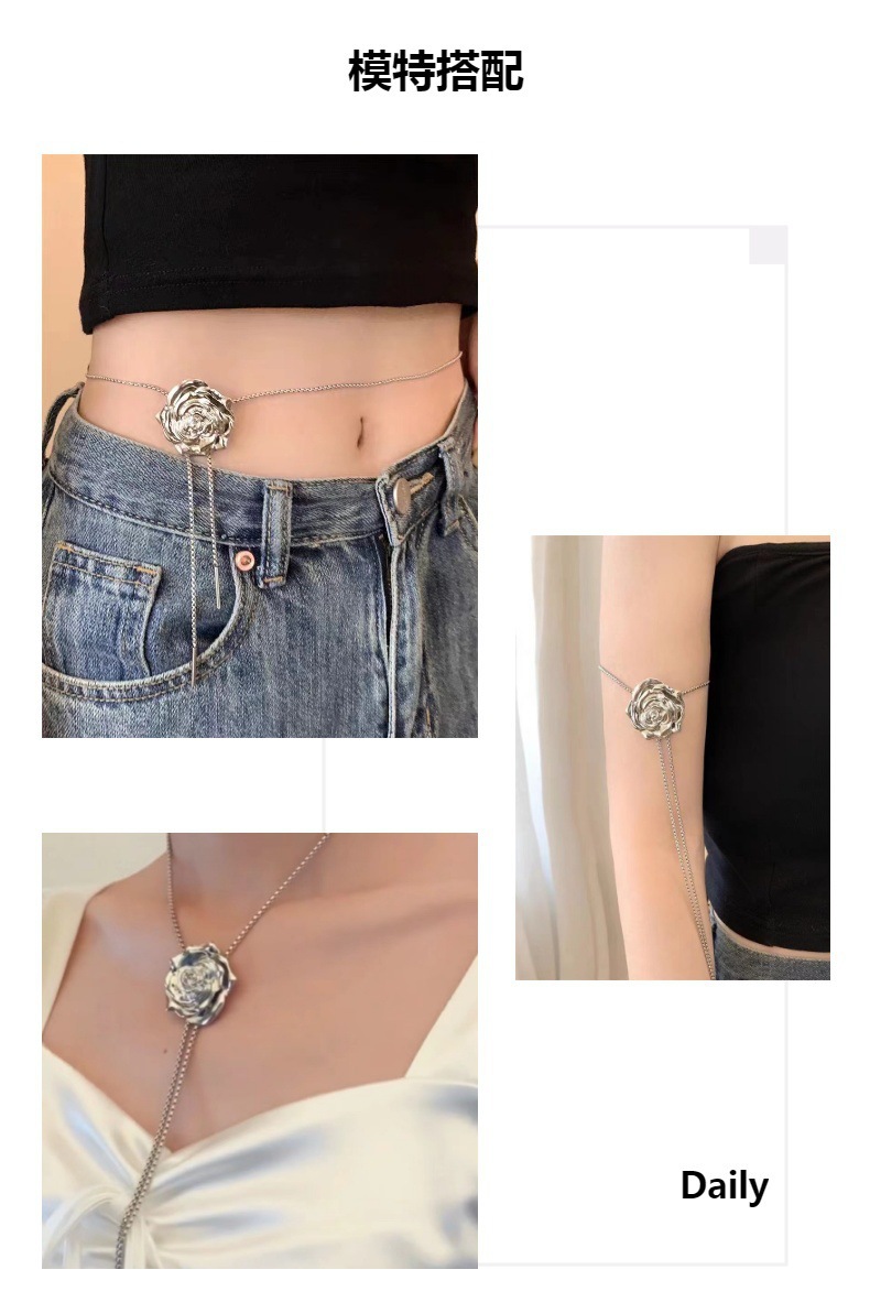 A high-end, pull-out silver butterfly tassel necklace for women, a light luxury and niche design, fashionable and elegant, versatile collarbone chain pic 10