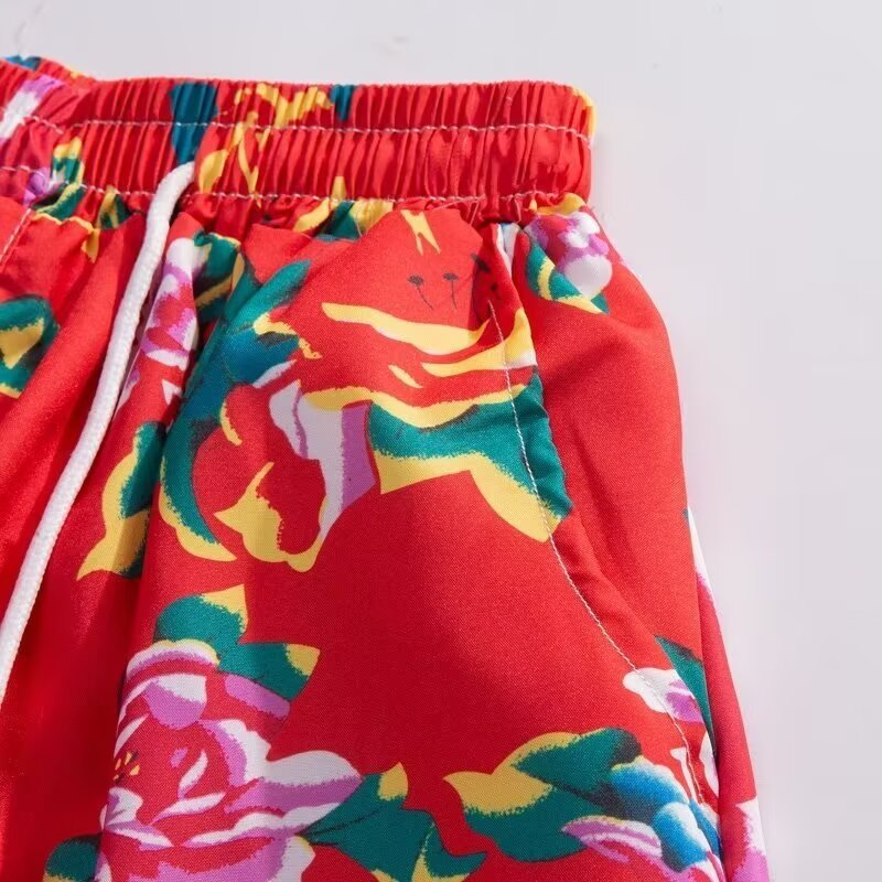 2025 Northeast Big Flower Pants for men, summer shorts, Chinese-style casual beach pants, 5-point team, trendy men and women pic 8