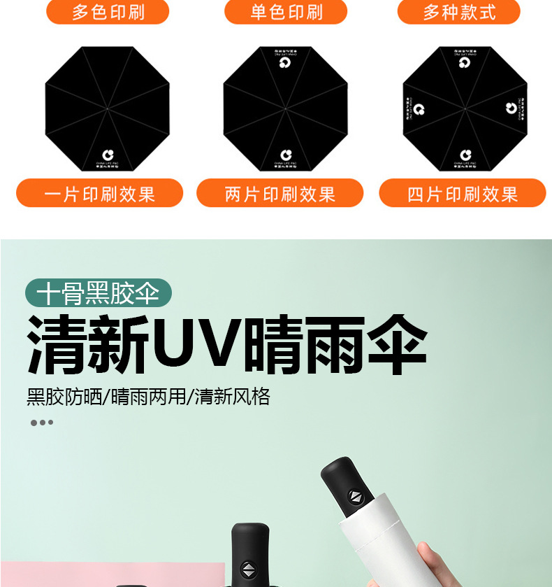 全自动防紫外线UV雨伞可印制logo居家日用品挡风遮阳防雨工具雨伞详情3