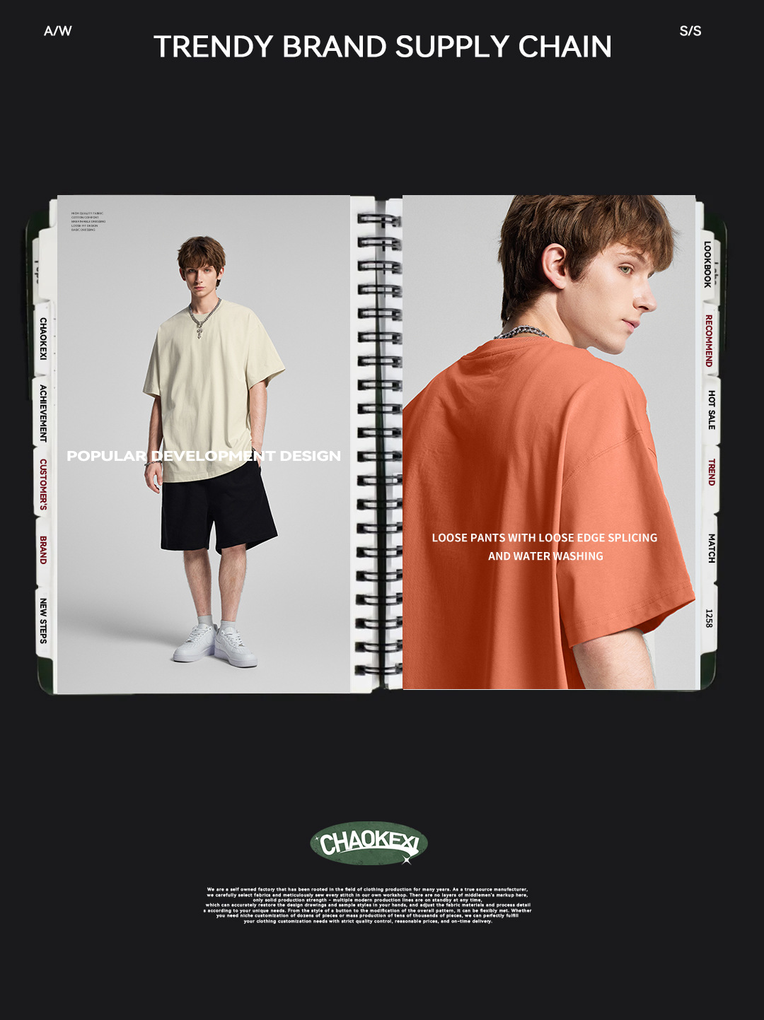 CKX2026夏季美式275g高品质潮牌纯棉t落肩纯色男潮青少年短袖T恤详情8