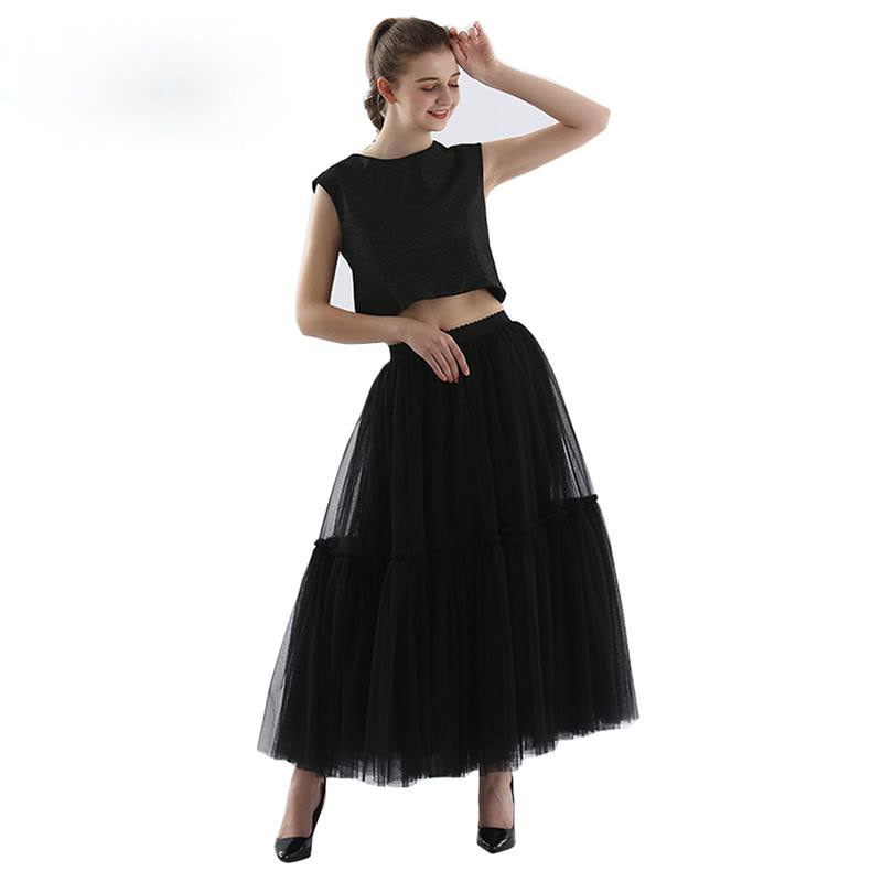 Long high-waisted ladylike dress for women in Spring, summer and autumn 2024, cake dress with pleated midskirt and large hem pic 7