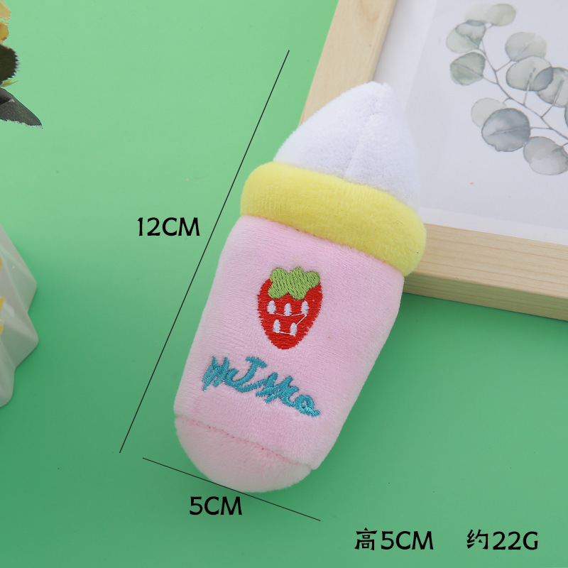 New pet dog plush sound-sounding baby bottles, animal cartoon, chewable pet cat and dog toys and supplies in stock for wholesale pic 8
