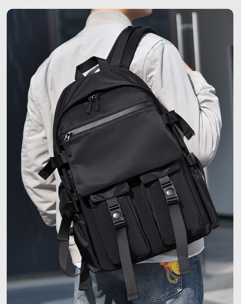 新款双肩背包男户外大容量学生书包可定LOGO轻便摄影包潮牌旅行包详情7