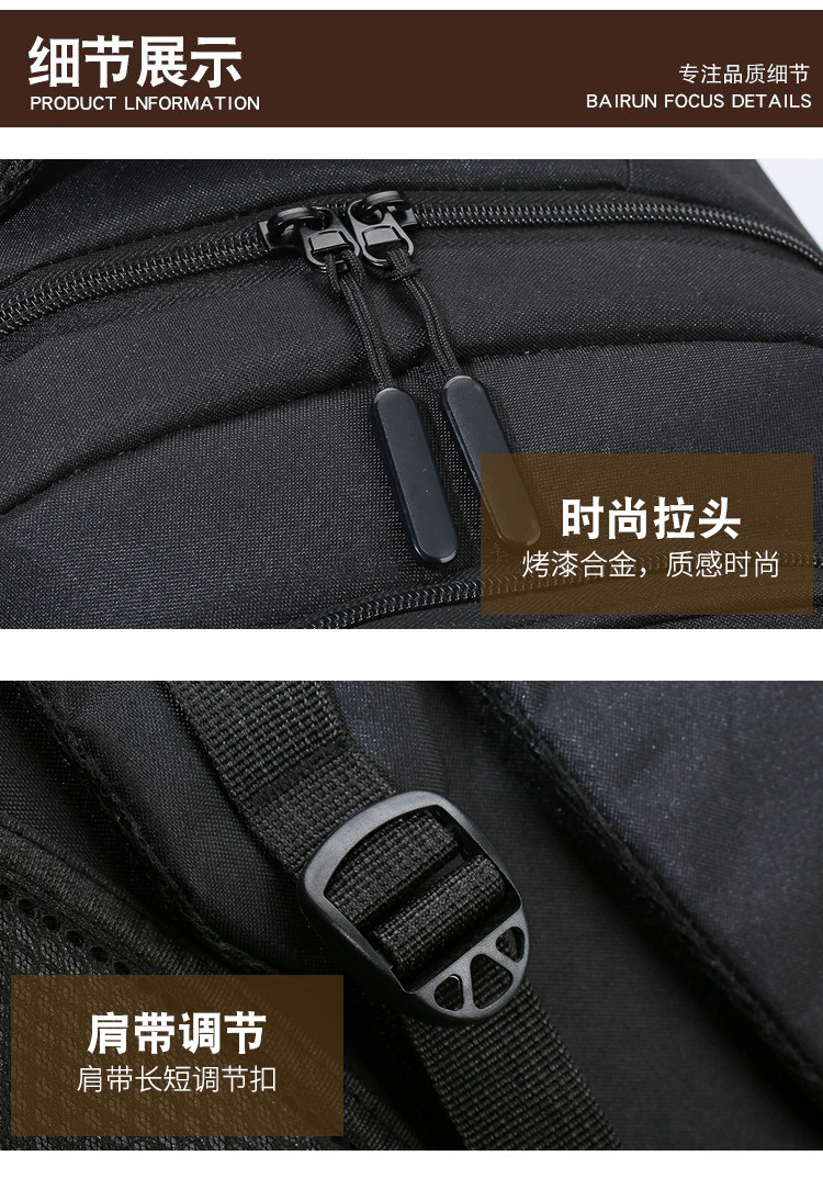 Wholesale 2023 New business double backpack, wear-resistant, water-repellent, large-capacity travel computer bag, casual, fashionable and simple pic 32