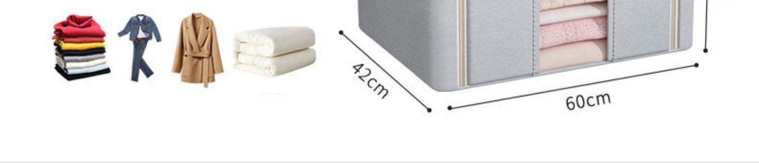 Solid-color Oxford cloth steel frame storage box, foldable storage box for clothes, moving quilt and clothes, all-purpose box for home use pic 15