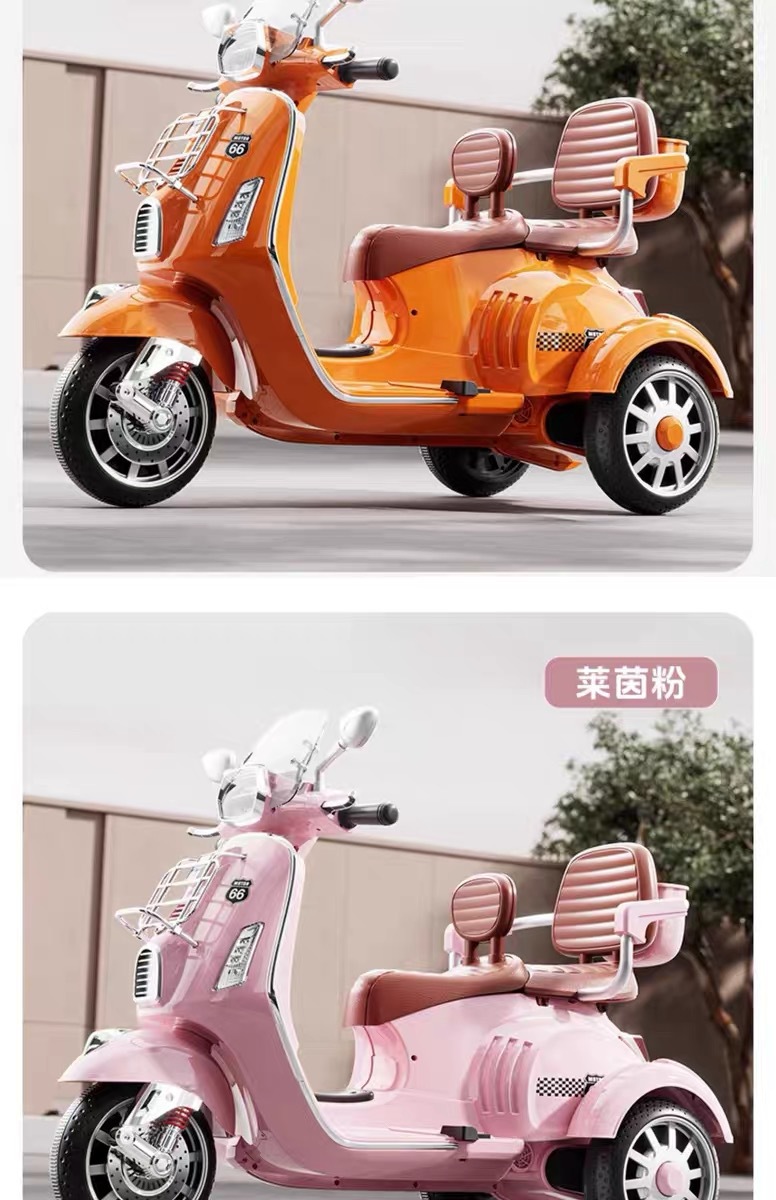 儿童电动摩托车三轮车可坐人双座遥控电动车男女小孩电瓶车玩具车详情37