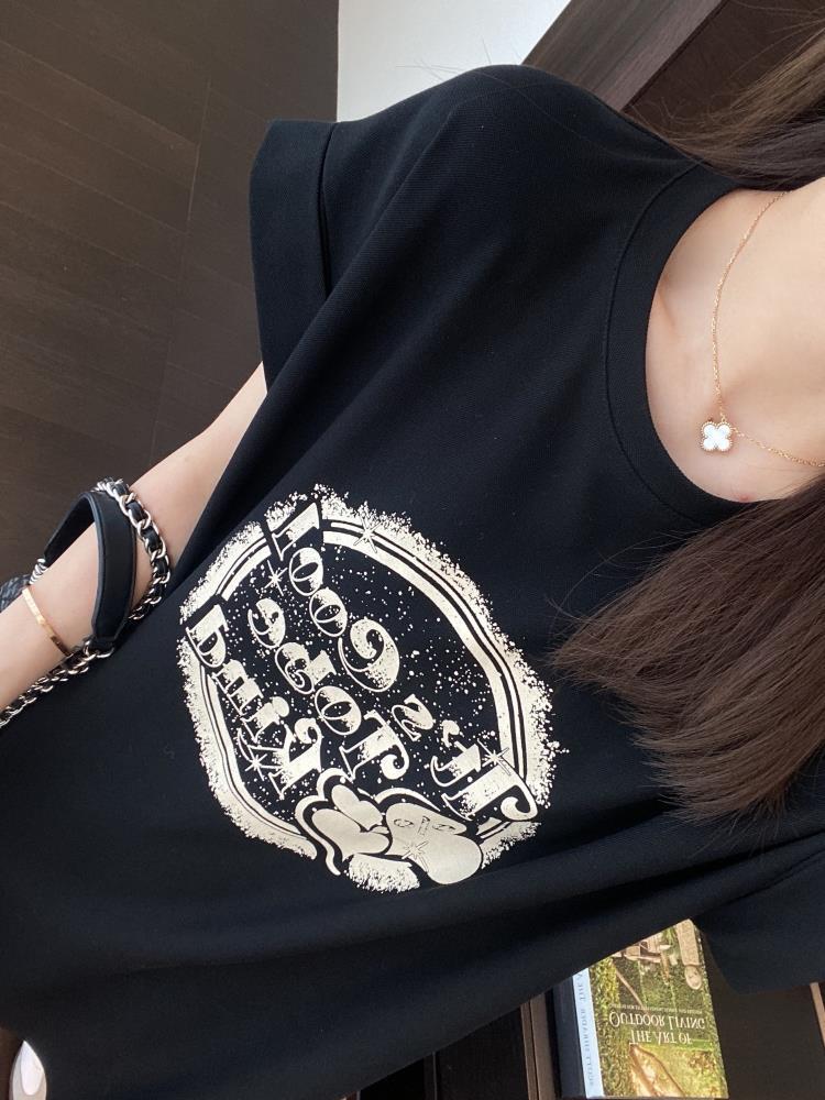 朵妮 一件轻松出门 慵懒时髦落肩袖显瘦长T恤女连衣裙夏新款2023详情8