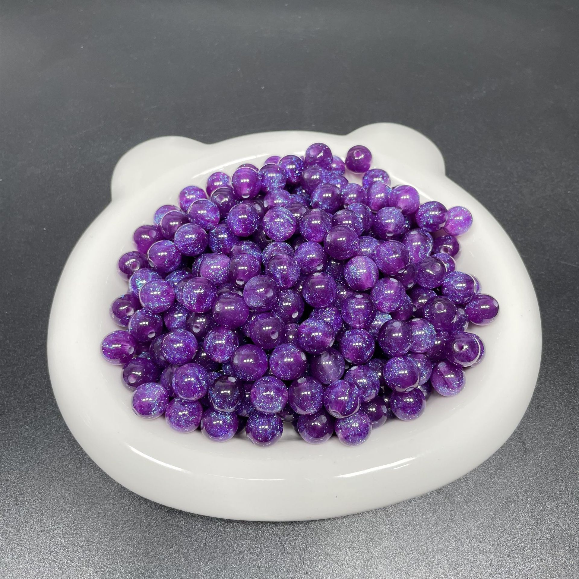8/10/12mm resin fine Sparkling Starry Sky Mermaid Pearl resin imitation cat eye bead diy bracelet accessory pic 14