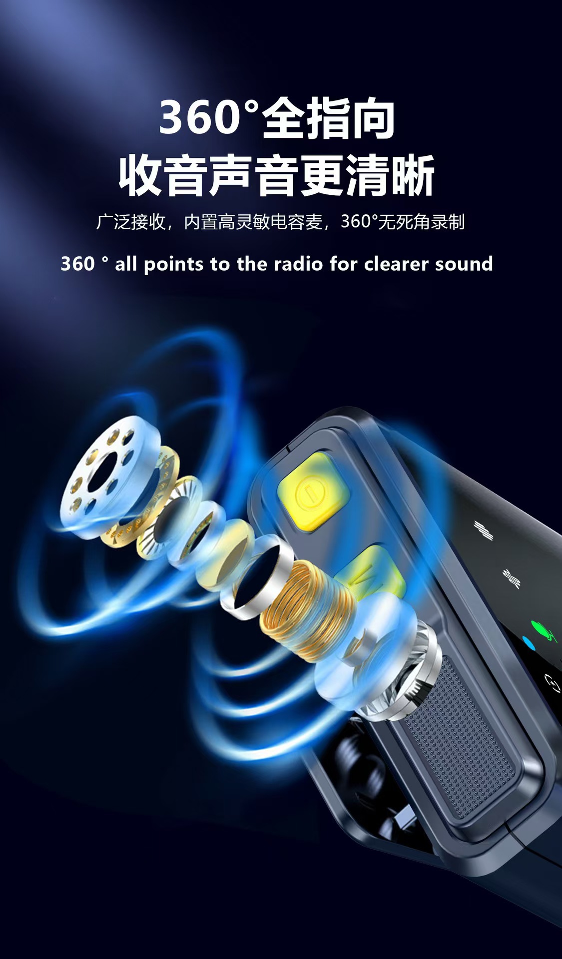 F15二合一F11三合一领夹式无线麦克风户外直播采访录音智能降噪家用影音设备详情4