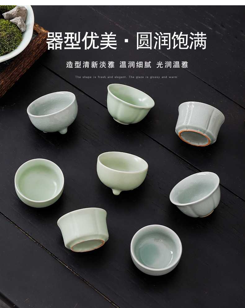 Ru Kiln Ge Kiln Gongfu tea sets, small tea cups, tea tasting cups, tea bowls, personal cups, home and office single cups, tea brewing cups pic 5