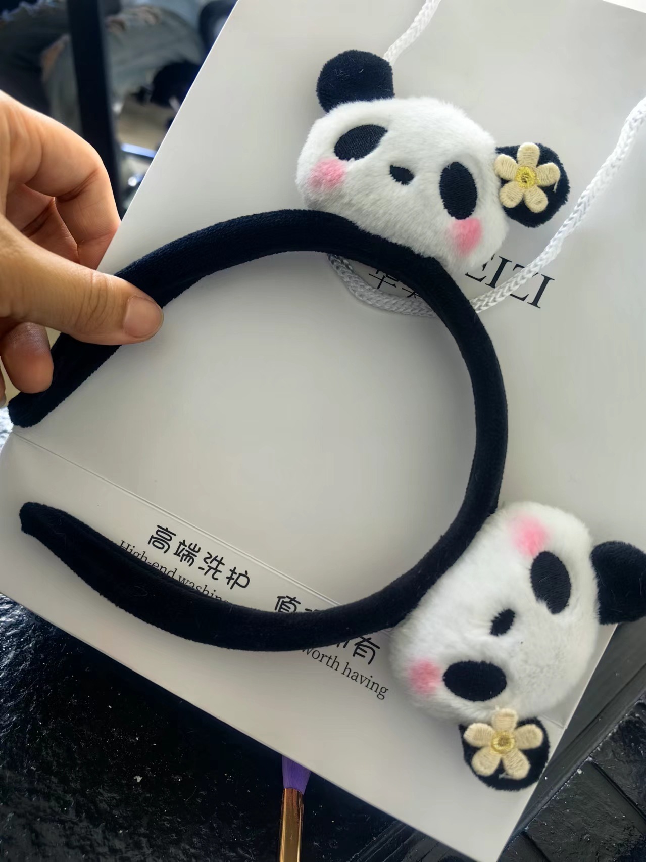新2025发箍可爱超萌团团圆圆小熊猫发饰压发洗脸搞怪搞笑少女头饰详情9
