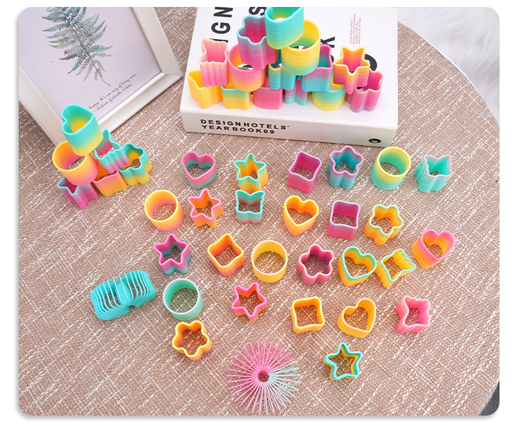 A box of 48 small, irregular-shaped rainbow rings, polygonal hula hoops, street stall toys, QR code gifts, wholesale supply pic 14