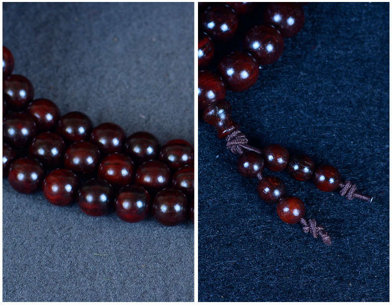 印度小叶紫檀金星手链 108佛珠念珠 檀香紫檀木手串 包浆老料 文玩情侣款 佛珠手链礼品详情6