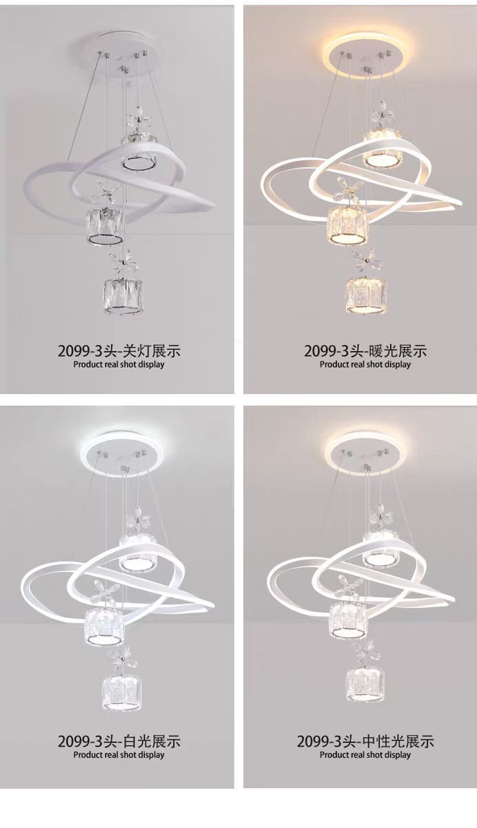 现代创意轻奢餐厅吊灯水晶灯家用led主卧室高级感客厅灯中山灯具详情20