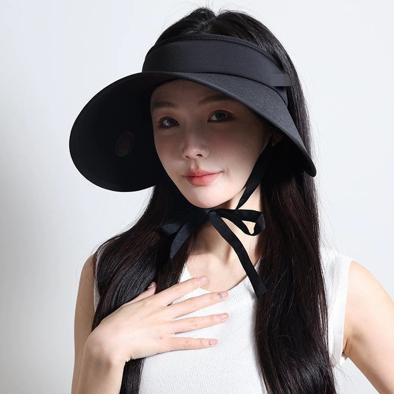 2025新款防晒帽女夏护颈遮阳帽大帽檐户外草编空顶太阳帽披肩可拆详情3