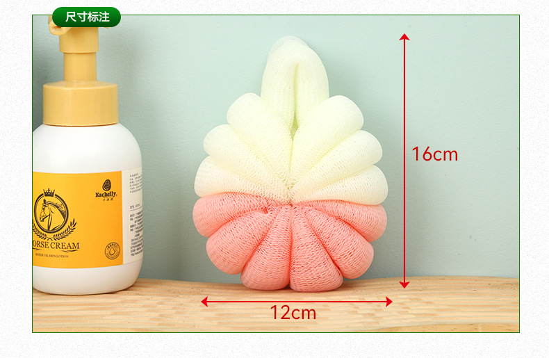 纯彩乌龟球沐浴条家用洗澡沐浴球搓澡巾搓背条起泡网浴球花详情5