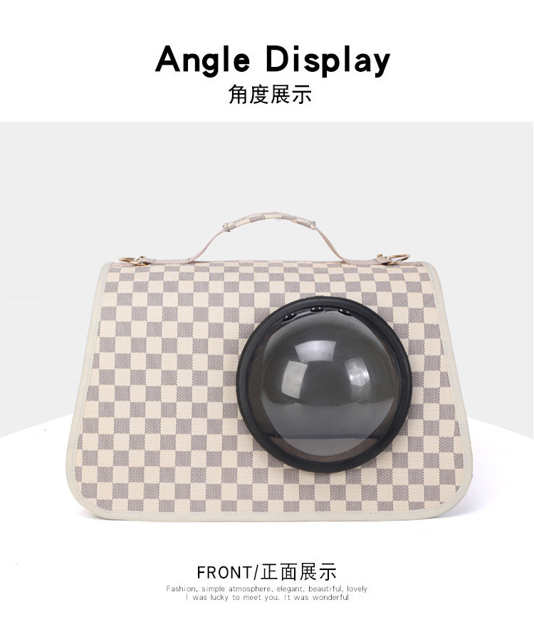 猫包外出便携冬季猫咪外出包太空舱单肩斜挎棋盘格宠物背包手提式详情21