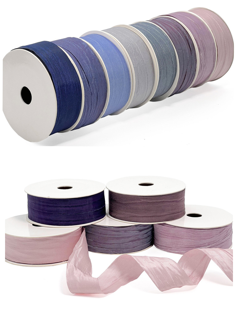 韩国跨境热销褶皱变色涤纶段带定制礼品包装丝带厂家直销扎带绳索包装用品详情9