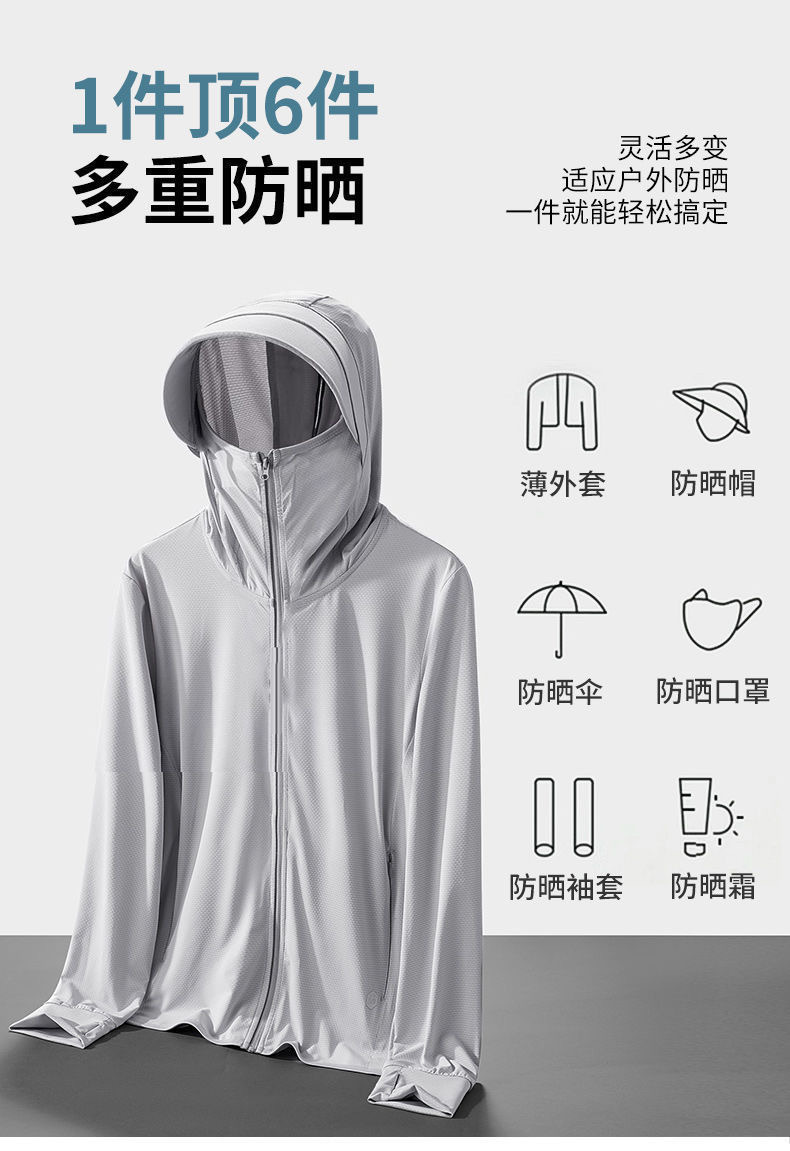 This is a light, comfortable and breathable ice silk sun-protective garment for both men and women in summer. It is a simple and versatile outdoor fishing and sports sun-protective clothing pic 20