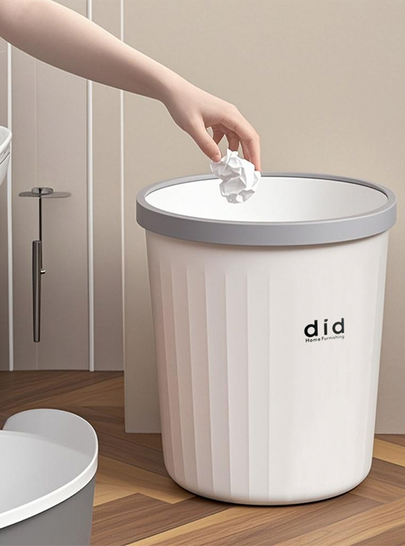 家用厨房垃圾桶 高颜值简约客厅塑料纸篓 厕所卫生间压圈垃圾篓详情12