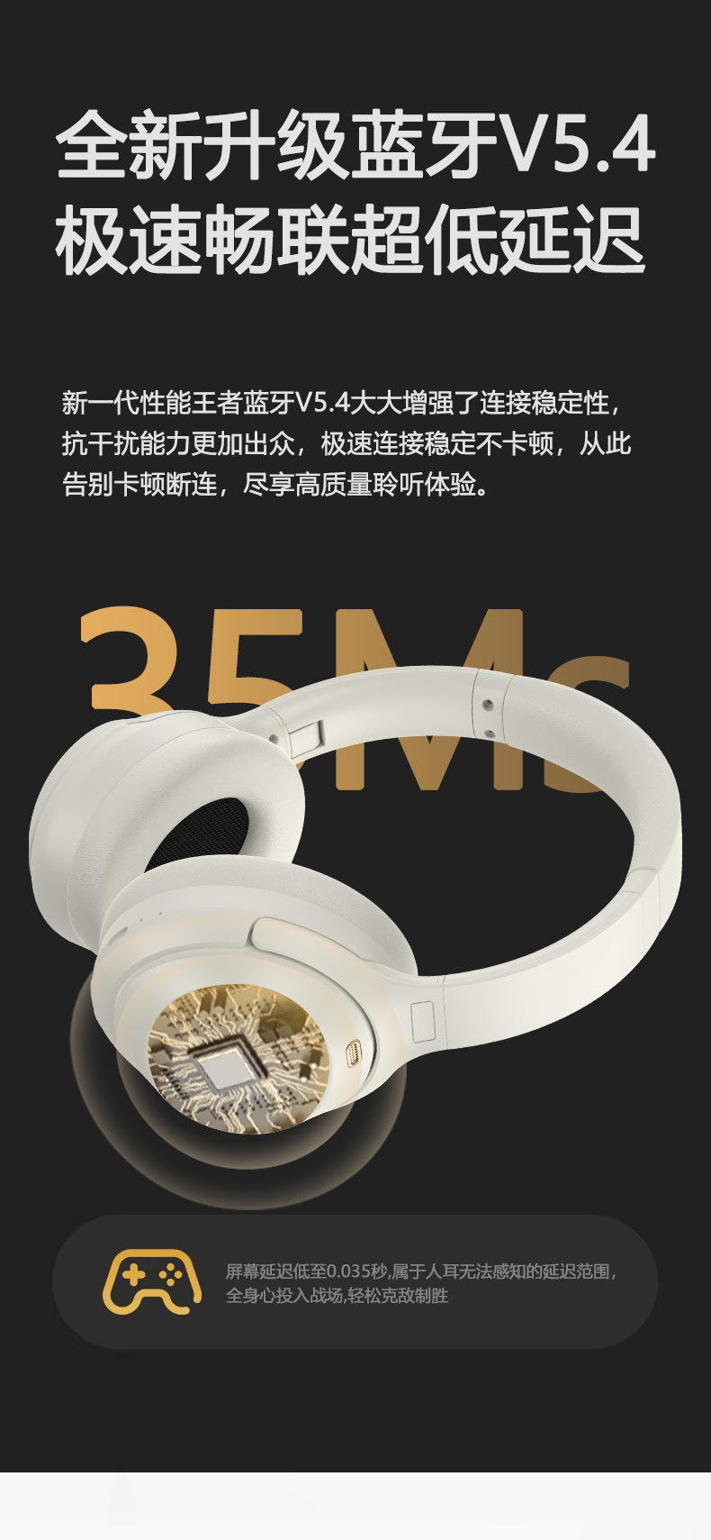 跨境爆款M4ANC主动降噪无线头戴式蓝牙耳机全包耳运动通话耳机5.4详情13