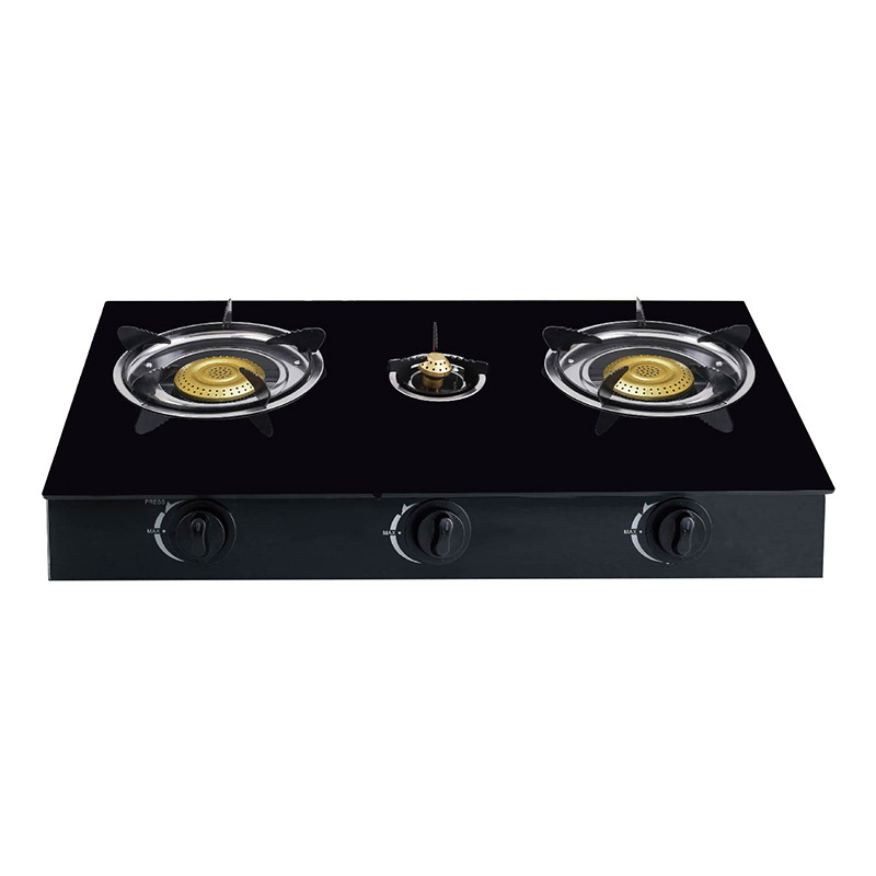 ATLAS European-style three-burner gas stove with tempered glass panel, high-intensity flame stove, liquefied gas household stove, for export only pic 2