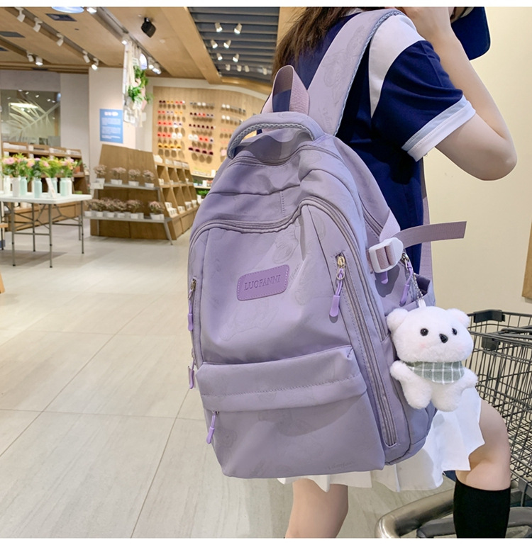 新款潮牌韩版书包女大容量中学生双肩包清新甜美休闲旅行双肩包详情33