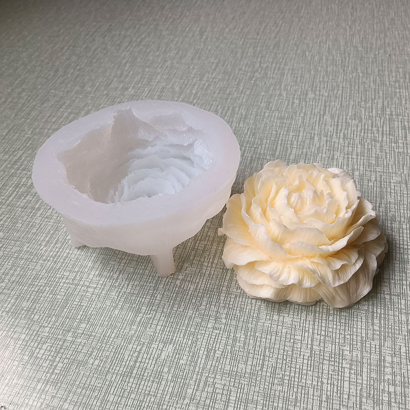 杜丹花diy山茶花花朵手工硅胶模具巧克力烘焙香薰蜡烛滴胶石膏模详情2
