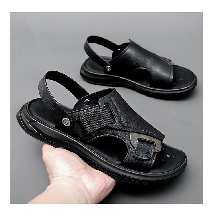 真皮牛皮凉鞋男真皮新款室外穿开车男士拖鞋男潮夏季沙滩鞋子男详情17