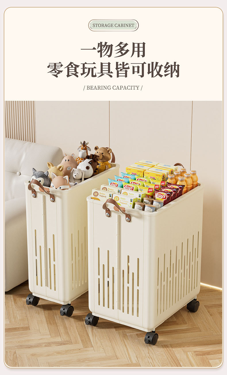 A new 26-year model of household laundry basket with large capacity, bottom wheels, hollowed-out and breathable folding laundry basket for storage pic 8