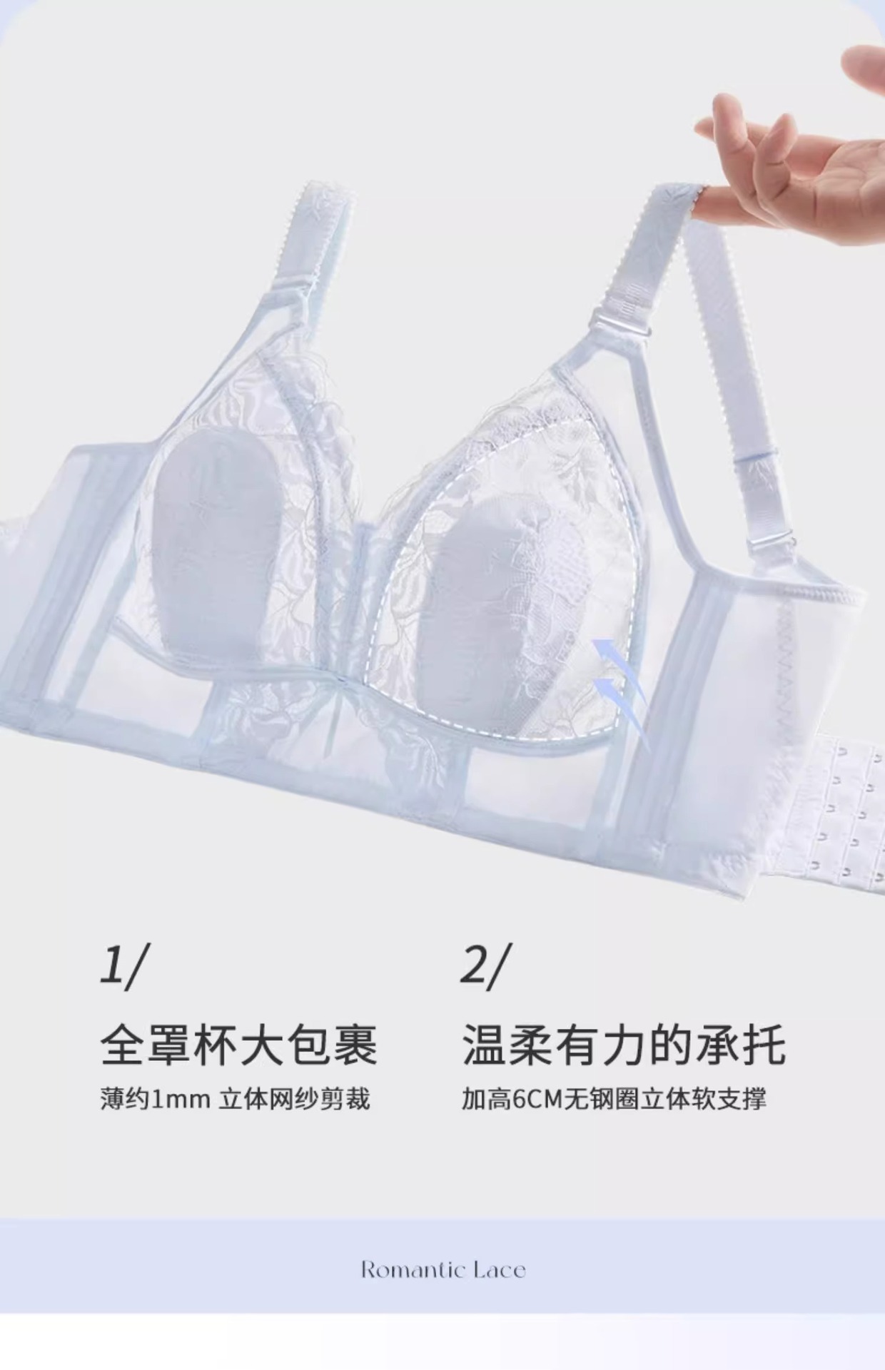 收副乳大胸显小内衣女薄款全罩杯无钢圈大码防下垂收副乳调整型文详情5