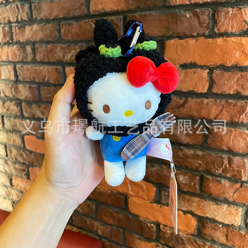 kt Cat doll bag pendant, cute cartoon keychain, plush toy, genuine hellokitty small pendant pic 2