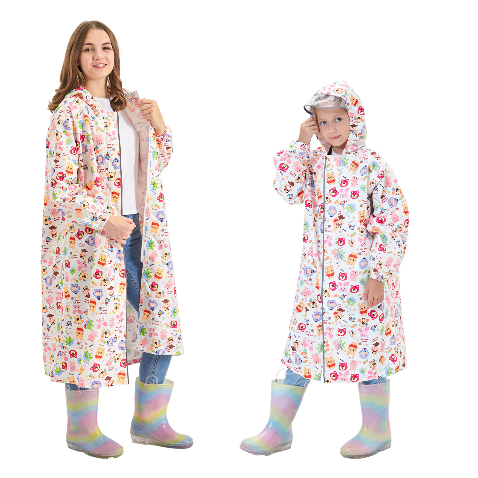 高品质库洛萌奥特儿童雨衣长款书包位大帽檐雨衣中小童雨披强防水详情20