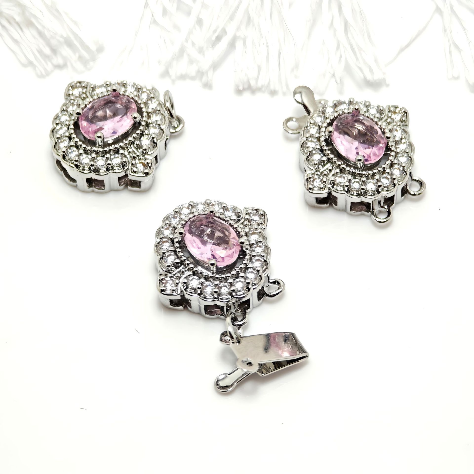 High color retention, real gold plating, double hanging, zirconium pearl buckle, pin, buckle necklace, connecting buckle head, DIY jewelry bracelet pic 14