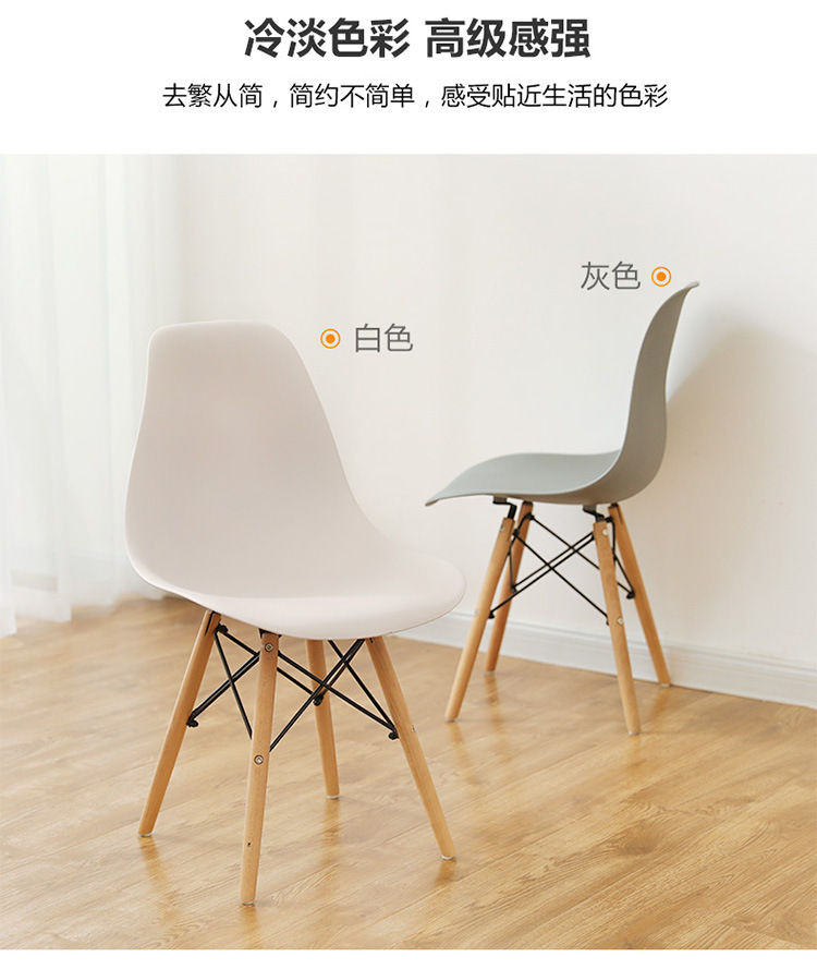 北欧椅餐椅现代简约凳子家用椅办公椅塑料靠背网红椅电脑洽谈桌椅详情3