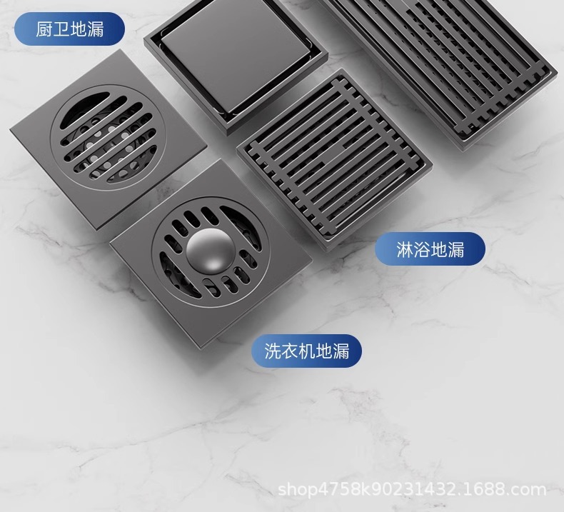 不锈钢密封防臭地漏卫生间下水道地漏厨房浴室洗衣机排水方形地漏详情10