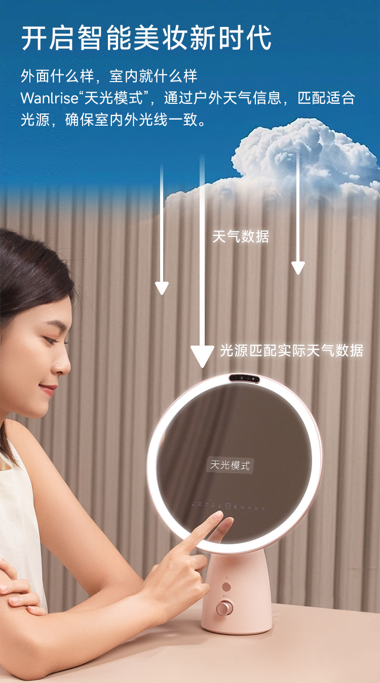 The Ai voice large model of the makeup mirror is equipped with 8 dimming modes of the AI makeup mirror pic 4