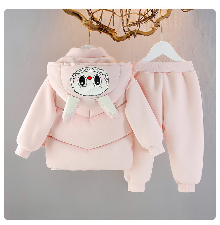 女童2025春季新生儿休闲裤套装加绒三件套B类兔毛绒布服饰详情11