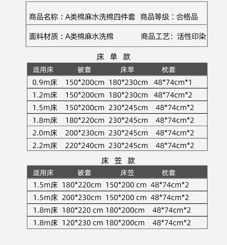 A类母婴级床单双层纱四件套水洗棉麻被套单人宿舍三件套轻奢床品4详情19