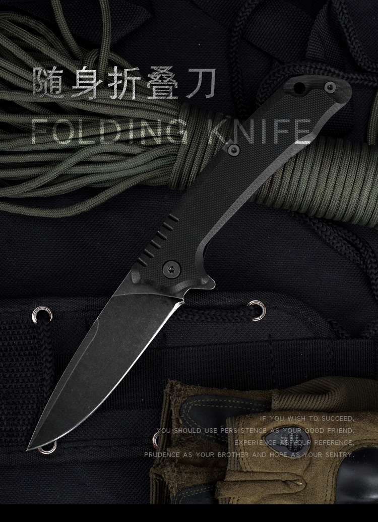 New folding knife G10 handle D2 steel bearing small knife G10 handle stainless steel Yangjiang household function in stock wholesale pic 2