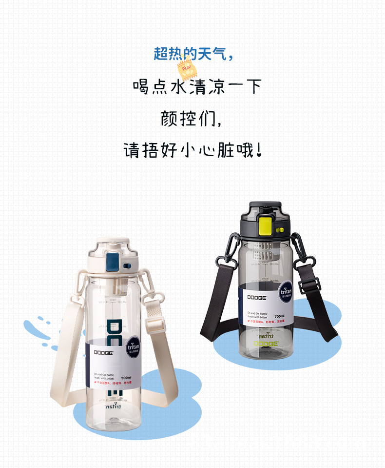 Tritan水杯大容量女高颜值ins夏塑料杯子带茶隔水壶运动男生便携详情2