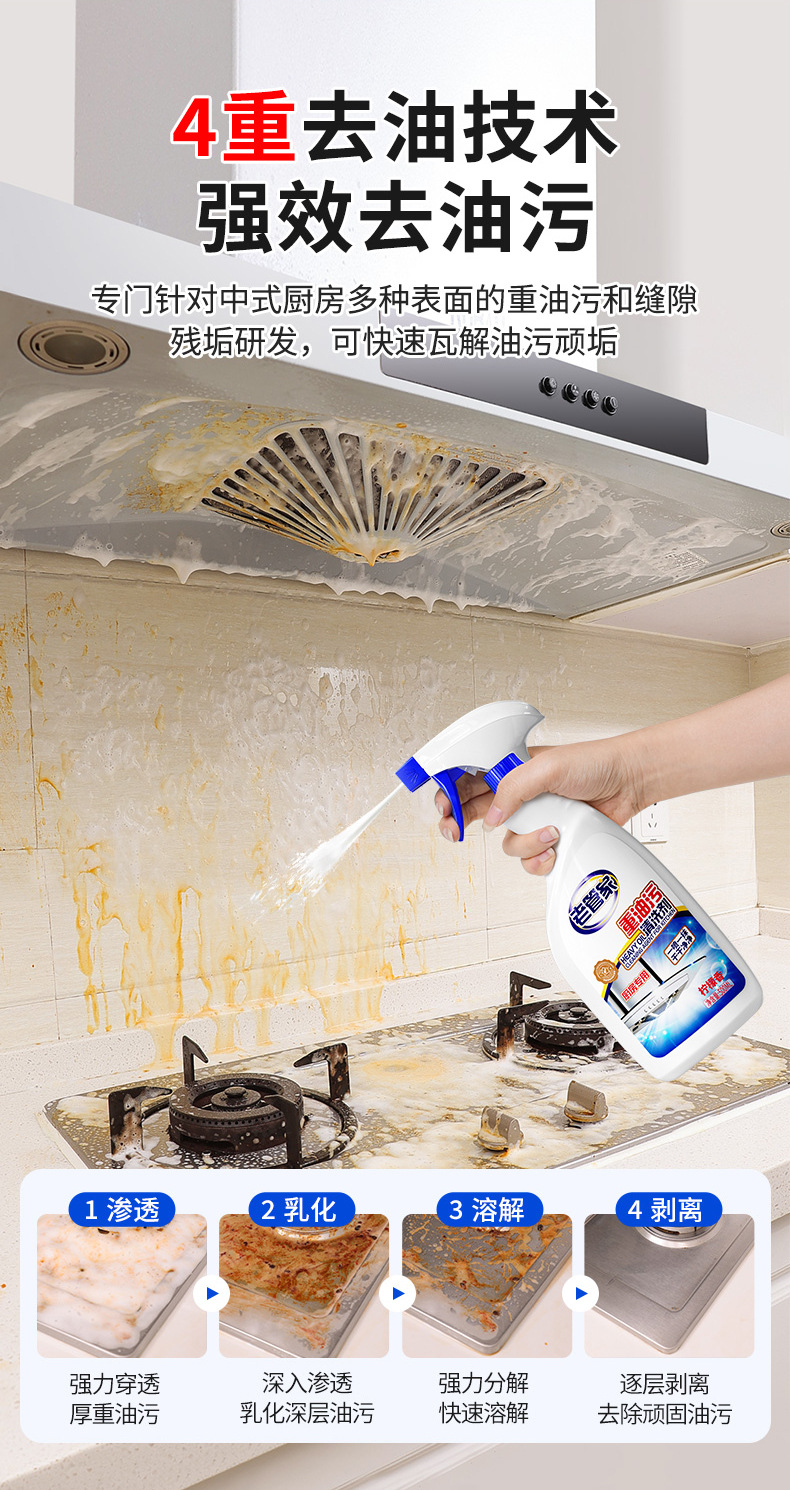 Old Butler range hood cleaner, heavy grease remover, kitchen cleaner, powerful degreaser, scale Remover bestseller pic 9