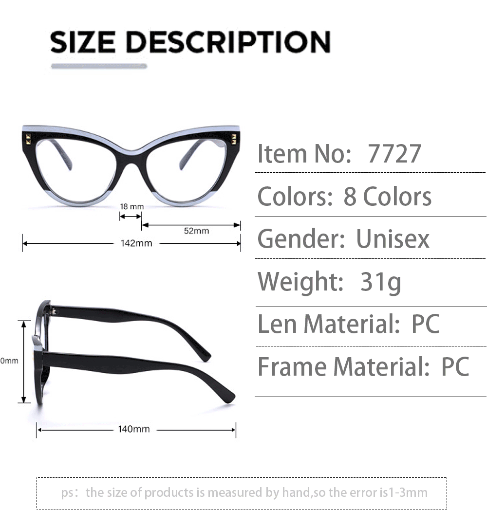 New fashionable anti-blue light cat-eye flat glasses, computer glasses, anti-glare and anti-ultraviolet frame glasses, cross-border pic 8