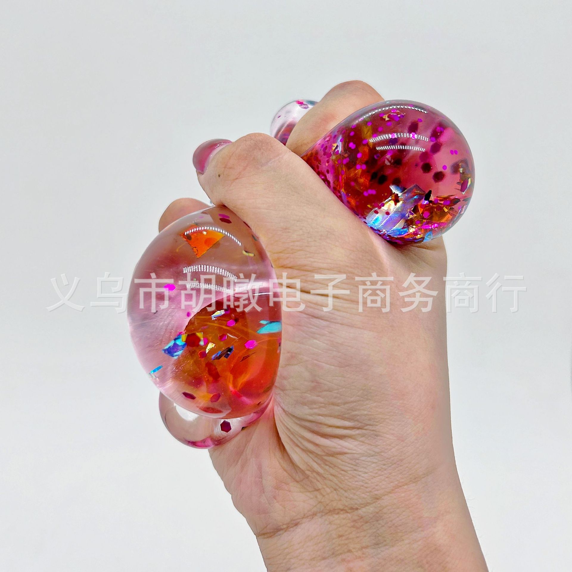 亚马逊新品金粉大冰块麦芽糖捏捏乐发泄球减压玩具慢回弹解压玩具详情8
