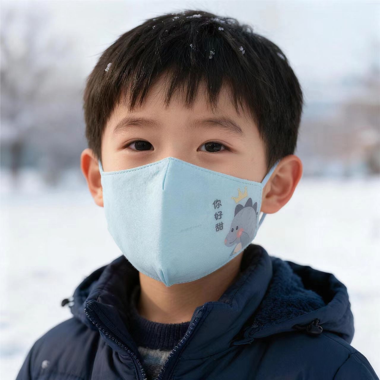 冬天儿童口罩纯棉保暖A级独立包装可水洗4-12岁可爱卡通布面罩详情4